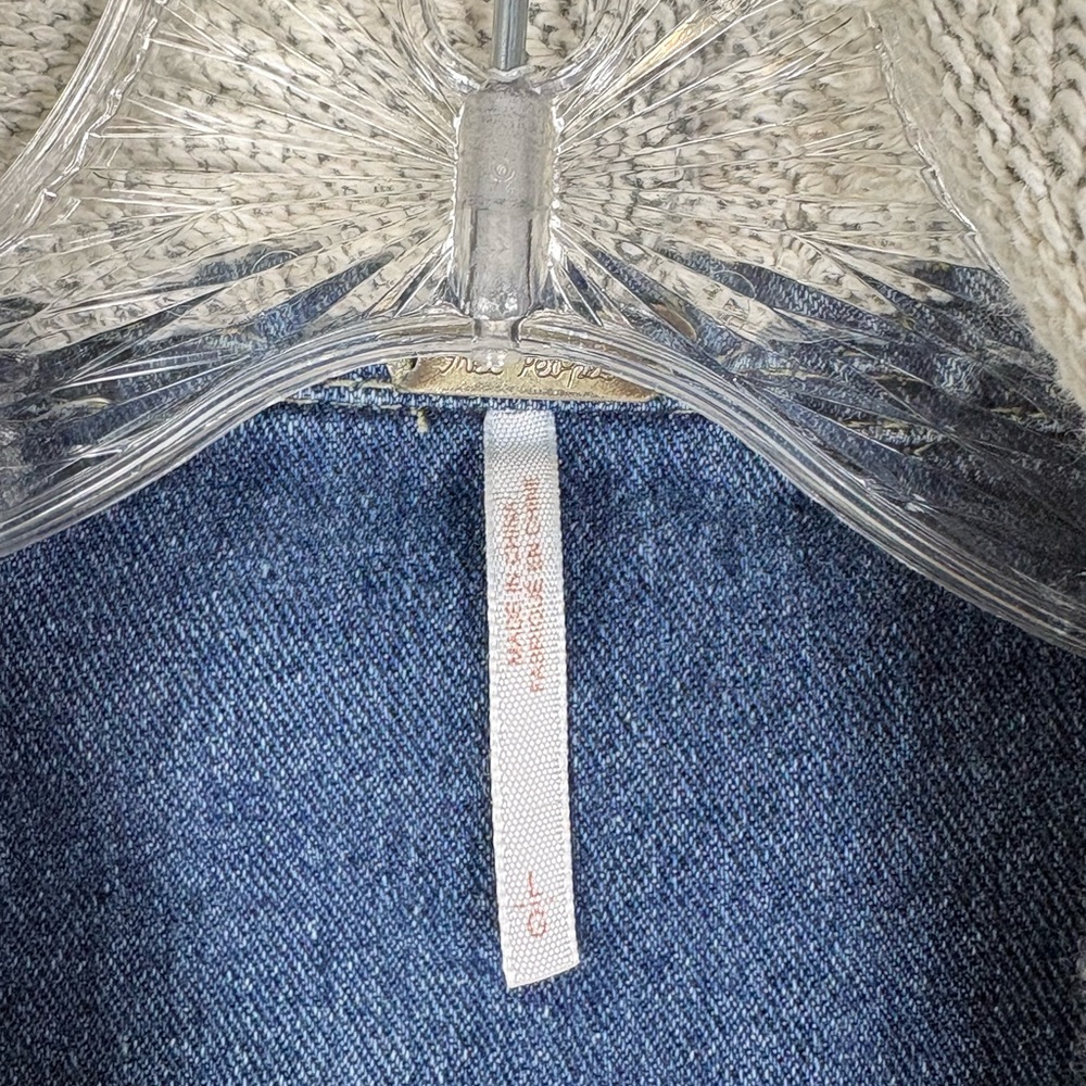 Free People Denim Jacket Women’s Hooded - Picture 4 of 12